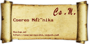 Cseres Mónika névjegykártya